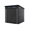 Plastový záhradný domček Cortina 7x7 sivý
