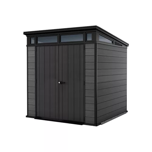 Plastový záhradný domček Cortina 7x7 sivý