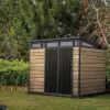 Podpis PENT 9X7 plastový záhradný domček z jaseňového dreva
