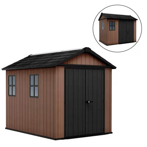 Newton Plus široký 9 x 7,5 plastový záhradný domček hneďý