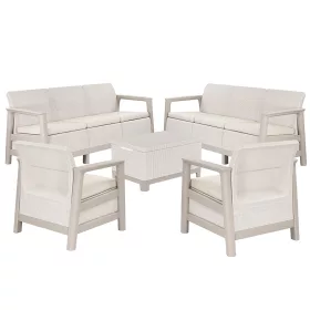   Súprava záhradného nábytku Scandi Love max linea duo s úložným stolíkom z juty