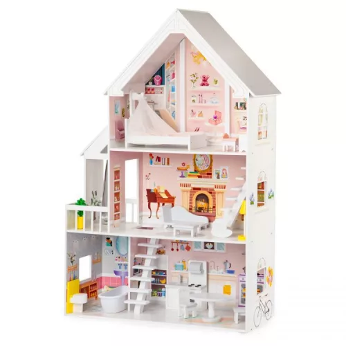 XXL drevený domček pre bábiky Pudrowa Mansion 3 poschodia