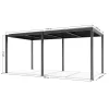 LUXE pergola 5,8x3m antracitová s LED osvetlením