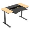 Stôl HALDEN s elektrickým nastavením výšky, 120x60 cm čierny-burlywood