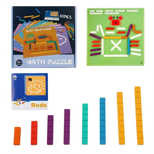 Počítanie tyče puzzle aritmetické vzdelávacie drevená hračka