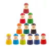 12 farebných drevených figúrok kamarátov Montessori