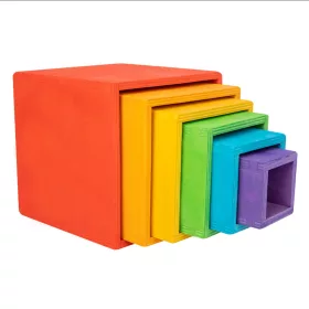 Montessori drevená hračka s dúhovou krabicou