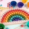 Dúhová guličková mozaika Montessori drevená hračka