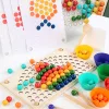Dúhová guličková mozaika Montessori drevená hračka