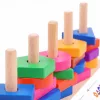 Drevená hračka Montessori na skúšanie tvarov