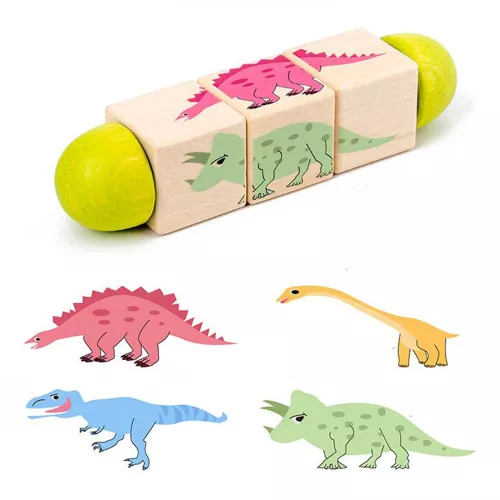 Zvieracie mini puzzle valce Montessori drevená hračka