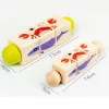Zvieracie mini puzzle valce Montessori drevená hračka