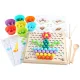 Drevená stolová hra 3 v 1, mramorové puzzle, lietajúci šach