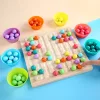 Drevená stolová hra 3 v 1, mramorové puzzle, lietajúci šach