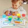 Drevená stolová hra 3 v 1, mramorové puzzle, lietajúci šach