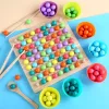 Drevená stolová hra 3 v 1, mramorové puzzle, lietajúci šach
