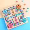 Drevená stolová hra 3 v 1, mramorové puzzle, lietajúci šach