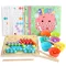 Obrázkové puzzle s guľôčkami Montessori drevená hračka