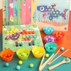 Obrázkové puzzle s guľôčkami Montessori drevená hračka