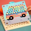 Obrázkové puzzle s guľôčkami Montessori drevená hračka