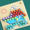 Obrázkové puzzle s guľôčkami Montessori drevená hračka
