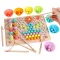 Drevená hračka 2 v 1 Montessori rybárčenie a loptička puzzle