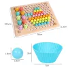 Drevená hračka 2 v 1 Montessori rybárčenie a loptička puzzle