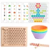 Drevená hračka 2 v 1 Montessori rybárčenie a loptička puzzle