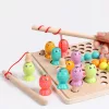 Drevená hračka 2 v 1 Montessori rybárčenie a loptička puzzle