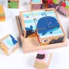 Drevené puzzle s kockami, skladačka