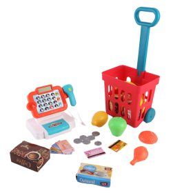 Pokladňa hračkárstva s nákupným vozíkom, 32 ks