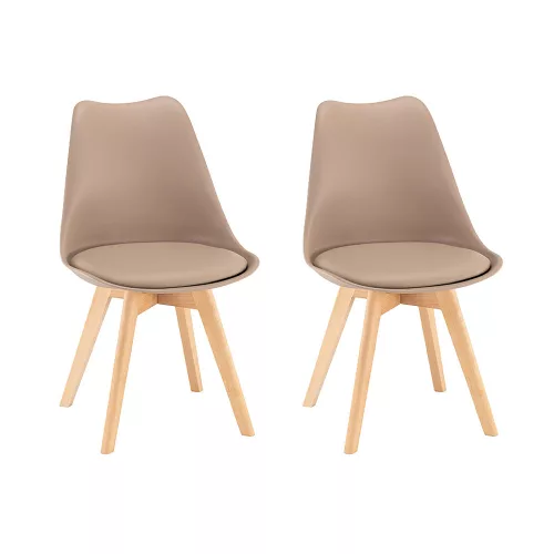 Jedálenská stolička Silla 2 kusy v béžovej farbe