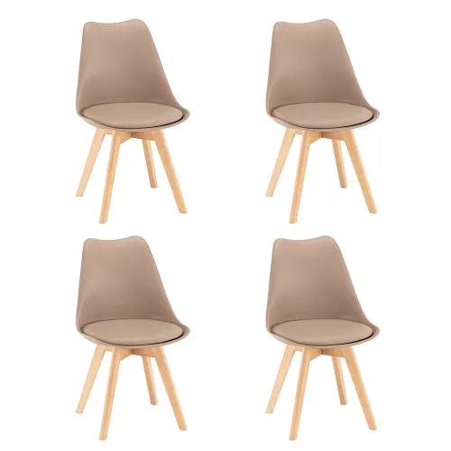 Jedálenská stolička Silla 4 kusy v béžovej farbe