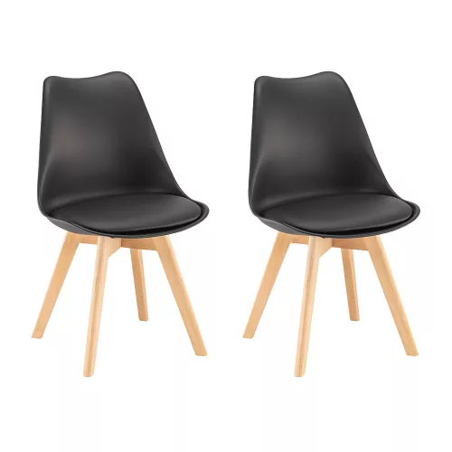 Jedálenská stolička Silla 2 kusy v čiernej farbe