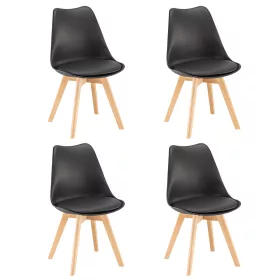 Jedálenská stolička Silla 4 ks v čiernej farbe