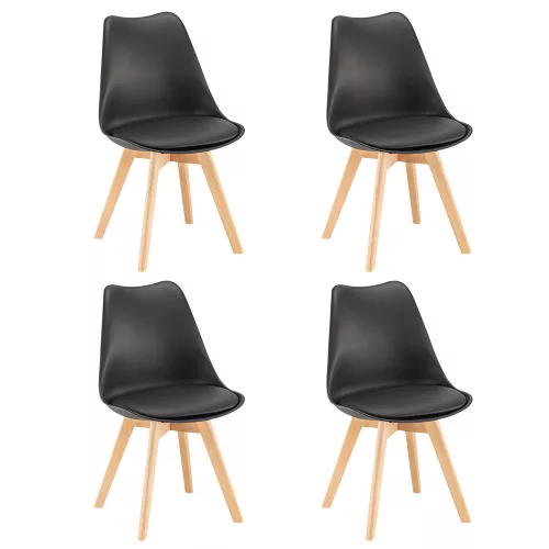 Jedálenská stolička Silla 4 ks v čiernej farbe