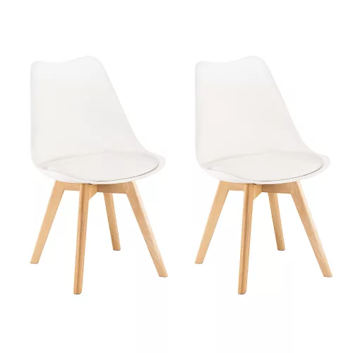Jedálenská stolička Silla 2 kusy v bielej farbe