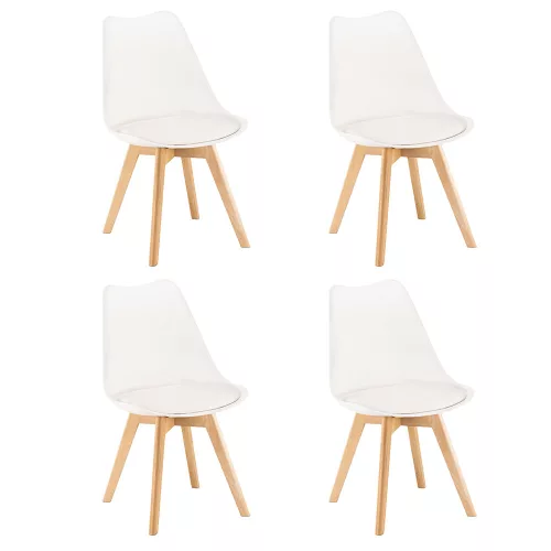 Jedálenská stolička Silla 4 ks v bielej farbe