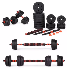Nastaviteľné činky 2x15 kg sada činiek 30 kg tyč