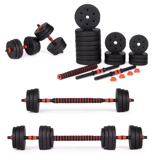 Nastaviteľné činky 2x15 kg sada činiek 30 kg tyč