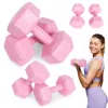 Sada šesťhranných činiek 2x5 kg ružová