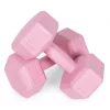 Sada šesťhranných činiek 2x3 kg ružová
