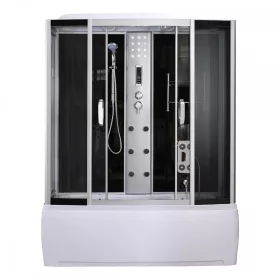  Emilia 85x170 cm hydromasážna vaňová kabína s elektronikou Čierna