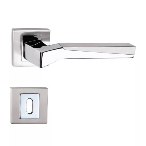 Króm-szatén nikkel négyzetrozettás BB kilincs