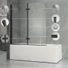 Alor 120x140 cm zástena do vane čierna