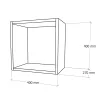 Otvorená nástenná skrinka Boxie 40x40x37 cm petrolejovo modrá