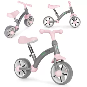   Bežecký bicykel s kolesami EVA nastaviteľné sedadlo sivé