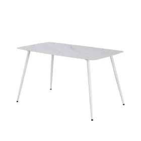   Bora 140 cm štvorcový jedálenský stôl zo spekaného kameňa biely