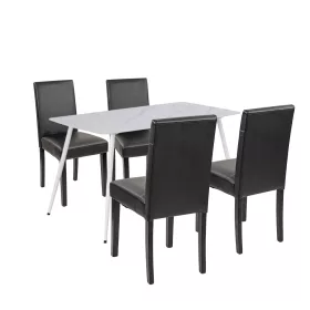 Megan 4+1 jedálenský set bielo-čierny