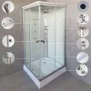 Štvorcový hydromasážny sprchový kút Valerie 90x90 cm